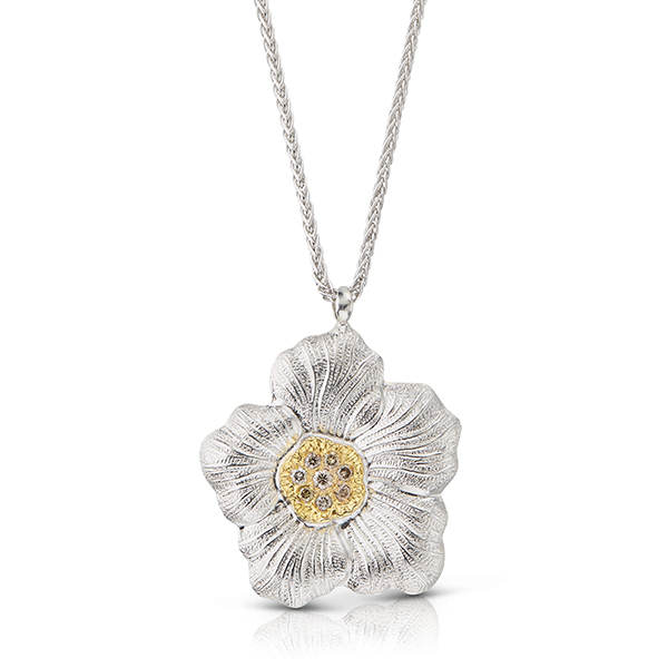 Buccellati Silver Gardenia Pendant Necklace